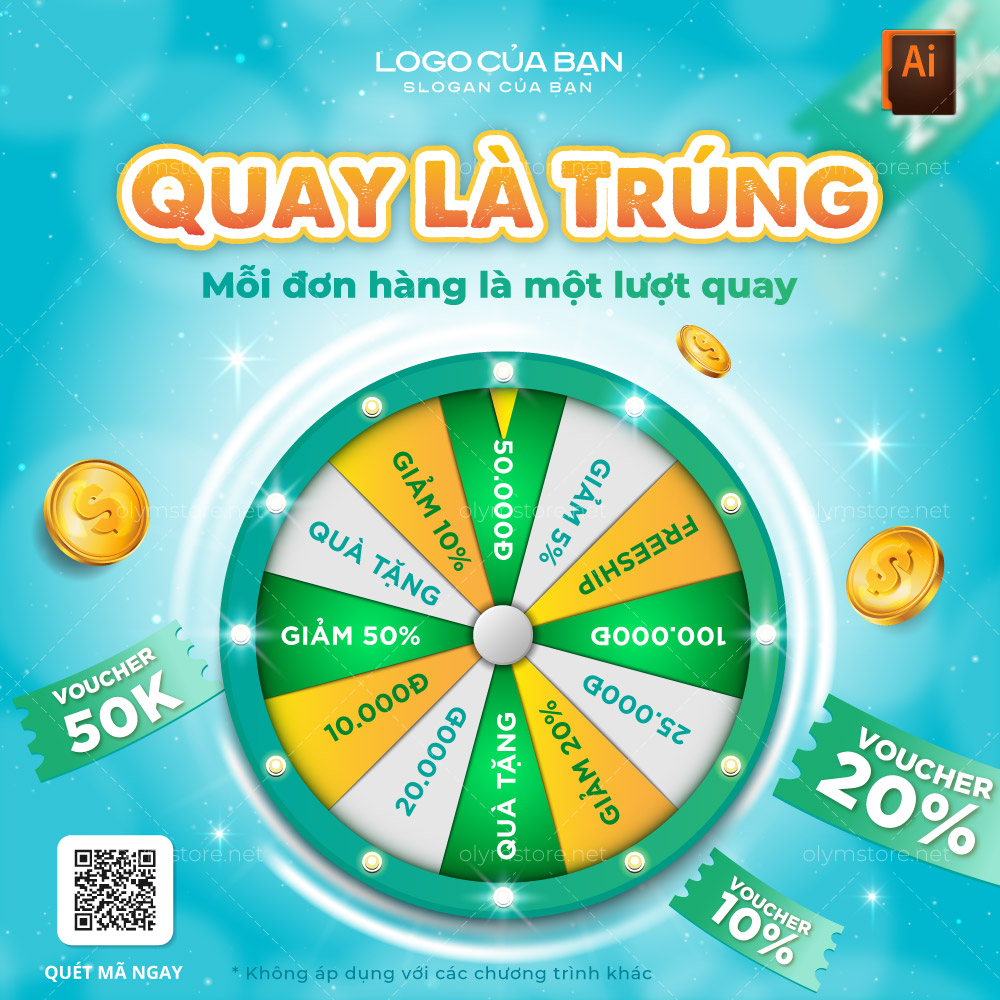 Banner vòng quay may mắn